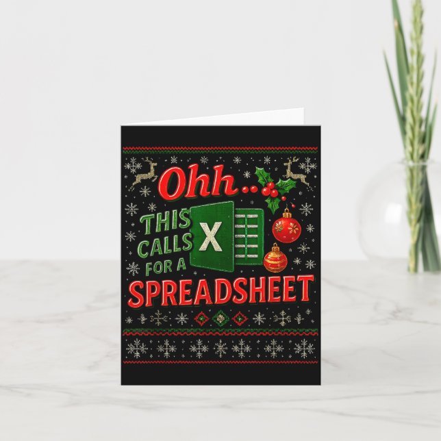 Tarjeta Ohh This Calls For A Spreadsheet Funny Holiday Quo (Anverso)