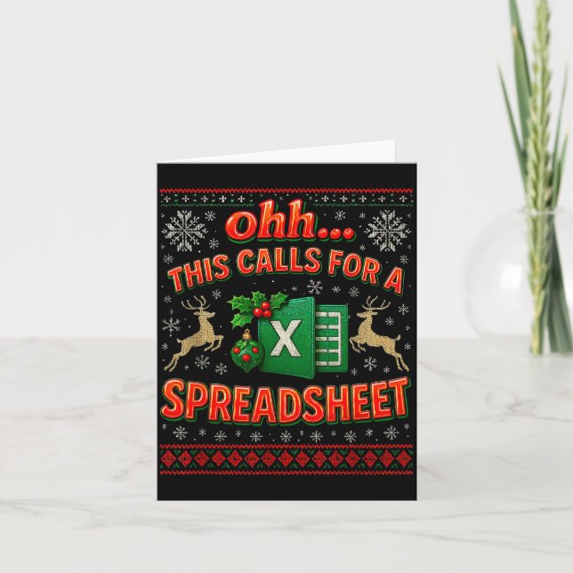 Tarjeta Ohh This Calls For A Spreadsheet Funny Holiday Quo (Anverso)