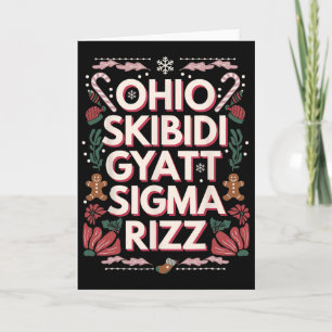 Tarjeta Ohio Skibidi Gyatt Sigma Rizz Gen Alpha Navidad Ch