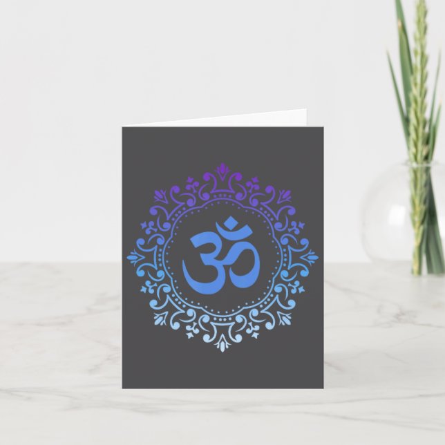 Tarjeta Ohm Yoga New Age Purple And Blue Mandala Sound Bat (Anverso)