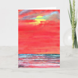 Tarjeta oil painting seascape beach art greeting card