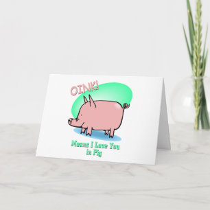 Tarjeta Oink significa que te amo
