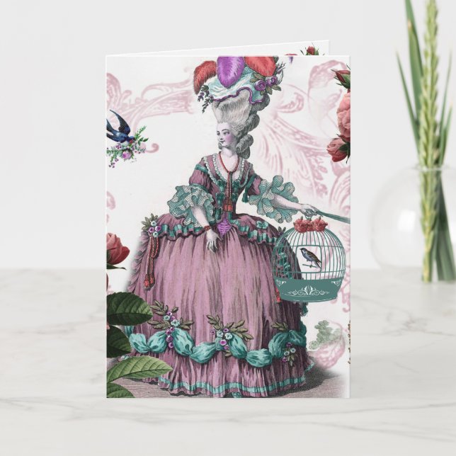 Tarjeta oiseaux aux. de la jaula del la (la jaula de (Anverso)