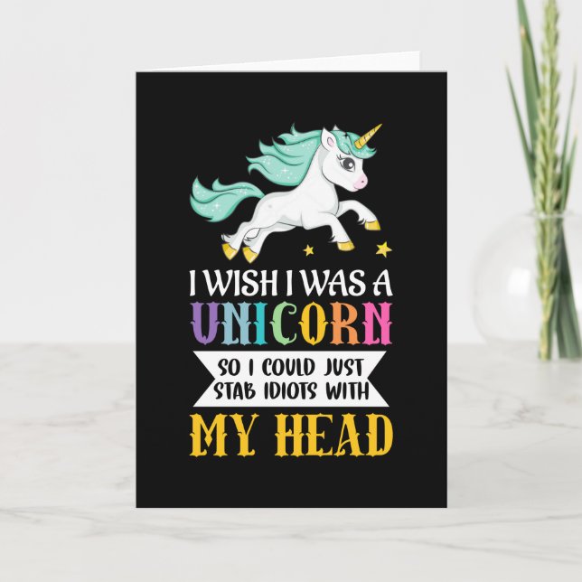 Tarjeta Ojalá fuera un unicornio (Anverso)