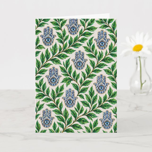 Tarjeta Ojo de Hamsa Botánico (Planta pequeña)