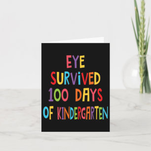Tarjeta Ojo de maestro divertido sobrevivió 100 días de ja