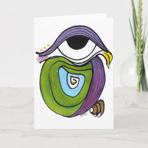 Tarjeta Ojo, loro notecard