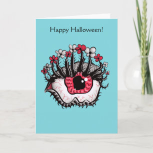 Tarjeta Ojo Raro Derrite Espeluznante Psico Feliz Hallowee