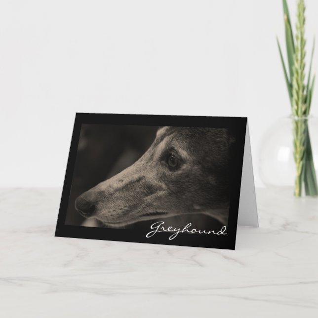 Tarjeta Ojos de amor del galgo anhelante (Anverso)