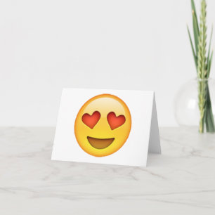 Tarjeta Ojos en forma de corazón - emoji