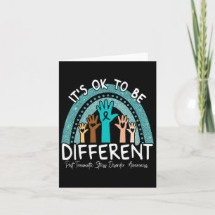 Tarjeta Ok Be Different Rainbow Verde azulada Ribbon Warri