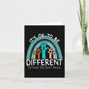 Tarjeta Ok Be Different Rainbow Verde azulada Ribbon Warri