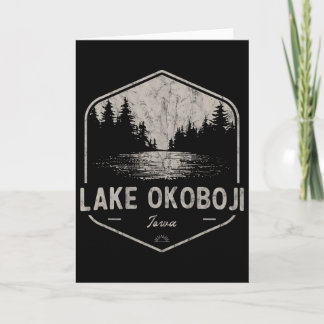 Tarjeta Okoboji Iowa al aire libre Vintage