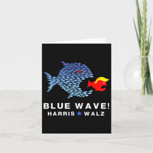 Tarjeta Ola Azul 2024 Gracioso Pescado Grande Comer Pescad