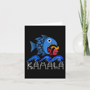 Tarjeta Ola Azul 2024 Gracioso Pescado Grande Comer Pescad
