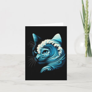 Tarjeta Ola Azul De Gato Damas Gato Gatos Azules Ola De Ga