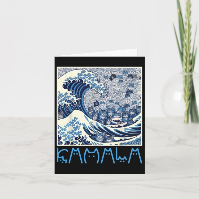 Tarjeta Ola Cuta De Gatos Azules Para Kamala 1 (Anverso)