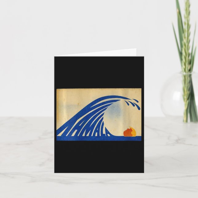 Tarjeta Ola de azul linda para Kamala Fu de mujeres (Anverso)