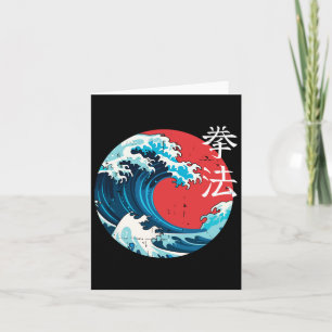 Tarjeta Ola japonesa retro kenipo karate arte marcial
