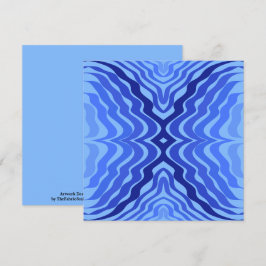 Tarjeta Olas Azules Reflectantes Arte Abstracto Moderno de