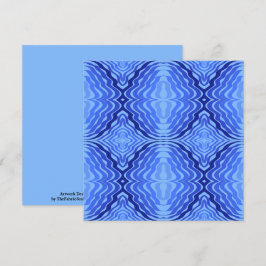 Tarjeta Olas Azules Reflectantes Arte Abstracto Moderno de