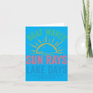 Tarjeta Olas de barco de hombre Rayos de sol Días de lago