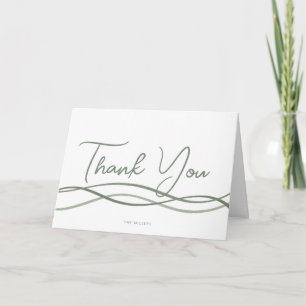 Tarjeta Olas de Bautismo Verde Minimalista Agradecimiento