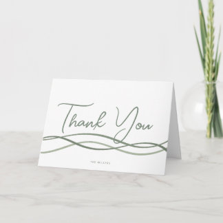 Tarjeta Olas de Bautismo Verde Minimalista Agradecimiento