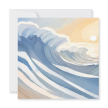 Olas del Océano | Playa de Acuarela Azul