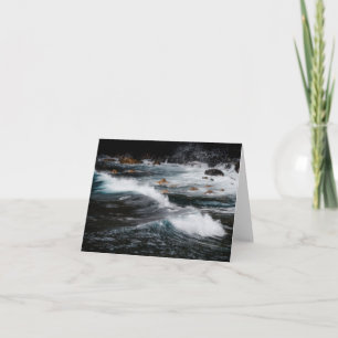 Tarjeta Olas del océano temperamentales, foto de arte