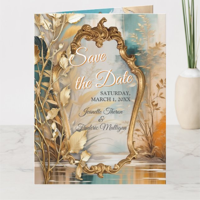 Tarjeta Olas y paisajes orientales artísticos de Asia (Anverso)
