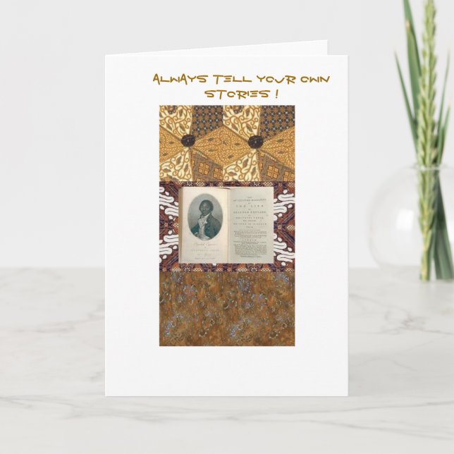Tarjeta Olaudah Quiano-Always cuenta sus propias historias (Anverso)