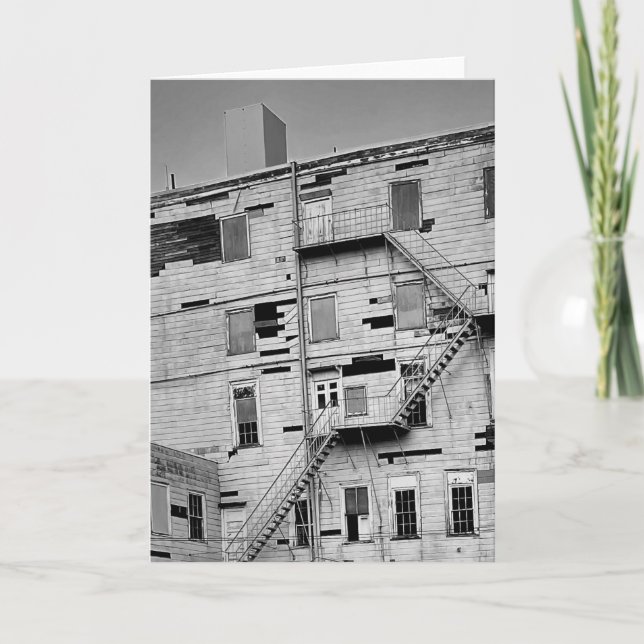 Tarjeta Old Dilapitated Abandoned Factory Building Photo (Anverso)