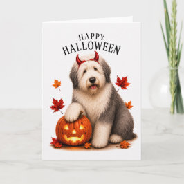 Tarjeta Old English Sheepdog Diablo Perro