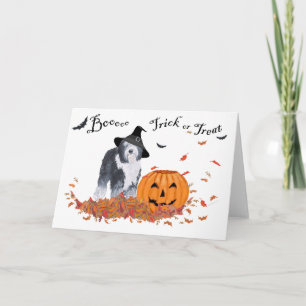 Tarjeta Old English Sheepdog Halloween