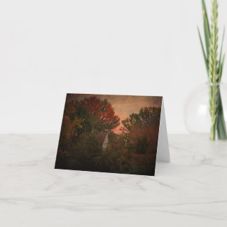 Tarjeta Old Farmhouse in Autumn Woods note card