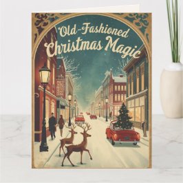 Tarjeta Old-Fashioned Christmas Magic; Holiday Greeting