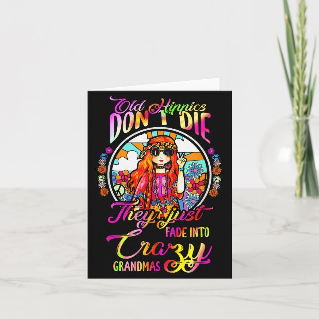 Tarjeta Old Hipes Don't Die They Just Fade Into Crazy Gran (Anverso)