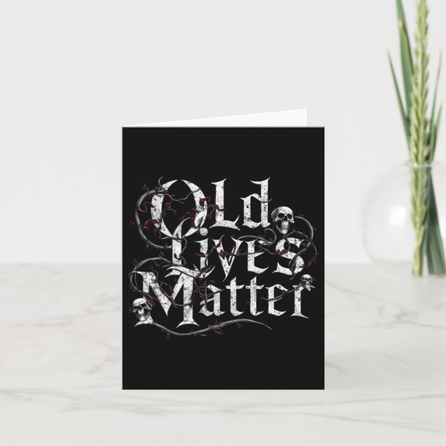 Tarjeta Old Lives Funny Retro Clic Rocker Design Pegatina (Anverso)
