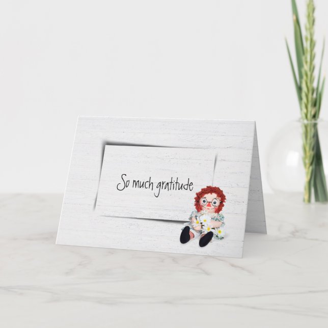 Tarjeta Old Rag Doll Gratitude (Anverso)