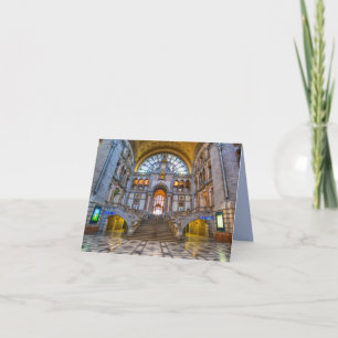 Tarjeta Old Train Station Antwerp Belgium Photo Note