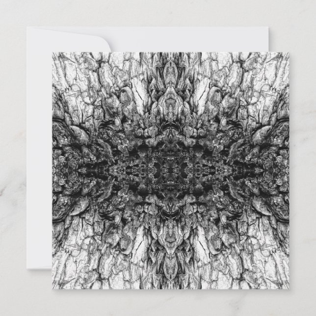 Tarjeta Old Tree Bark Black And White Photo Pattern Design (Anverso)