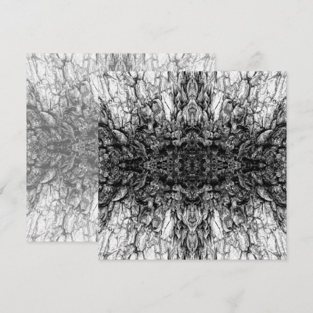 Tarjeta Old Tree Bark Black And White Photo Pattern Design (Anverso / Reverso)