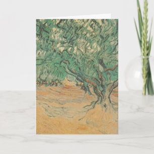 Tarjeta Olivar de Van Gogh - Arte natural verde salvia