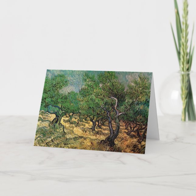 Tarjeta Olivar por Vincent van Gogh (Anverso)