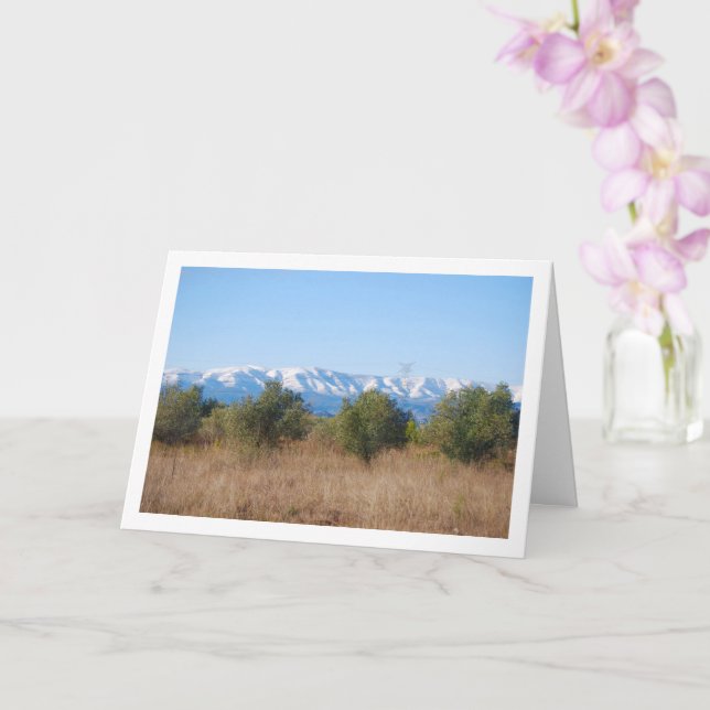 Tarjeta Olivares y montañas nevadas (Orquídea)