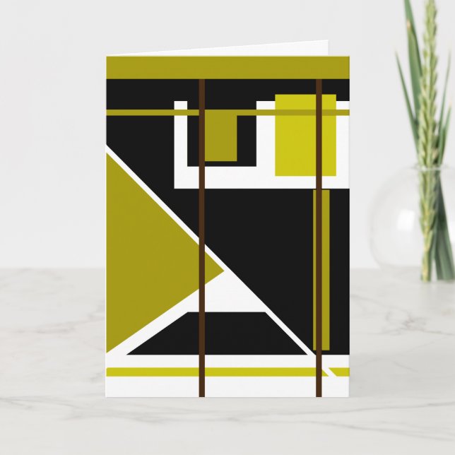 Tarjeta Olive Shades Black White Geometric Resumen (Anverso)