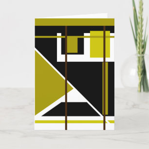 Tarjeta Olive Shades Black White Geometric Resumen