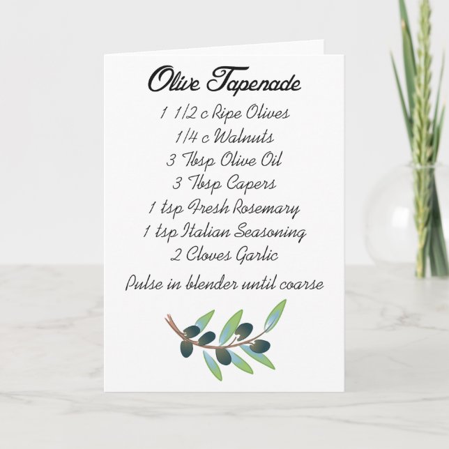 Tarjeta Olive Tapenade (Anverso)
