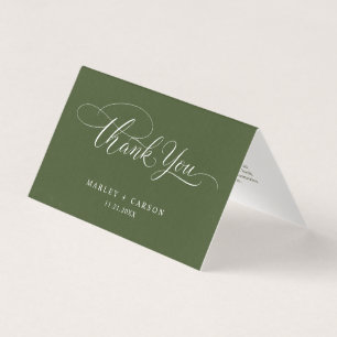 Tarjeta Olive Verde Moderno Agradecimiento de Boda Doblead